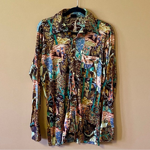 1970’s Dagger Collar Polyester Men’s Shirt Sutton Collection Knits - Picture 5 of 10